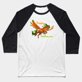 Happy Halloween Pumpkin Pegasus Baseball T-Shirt